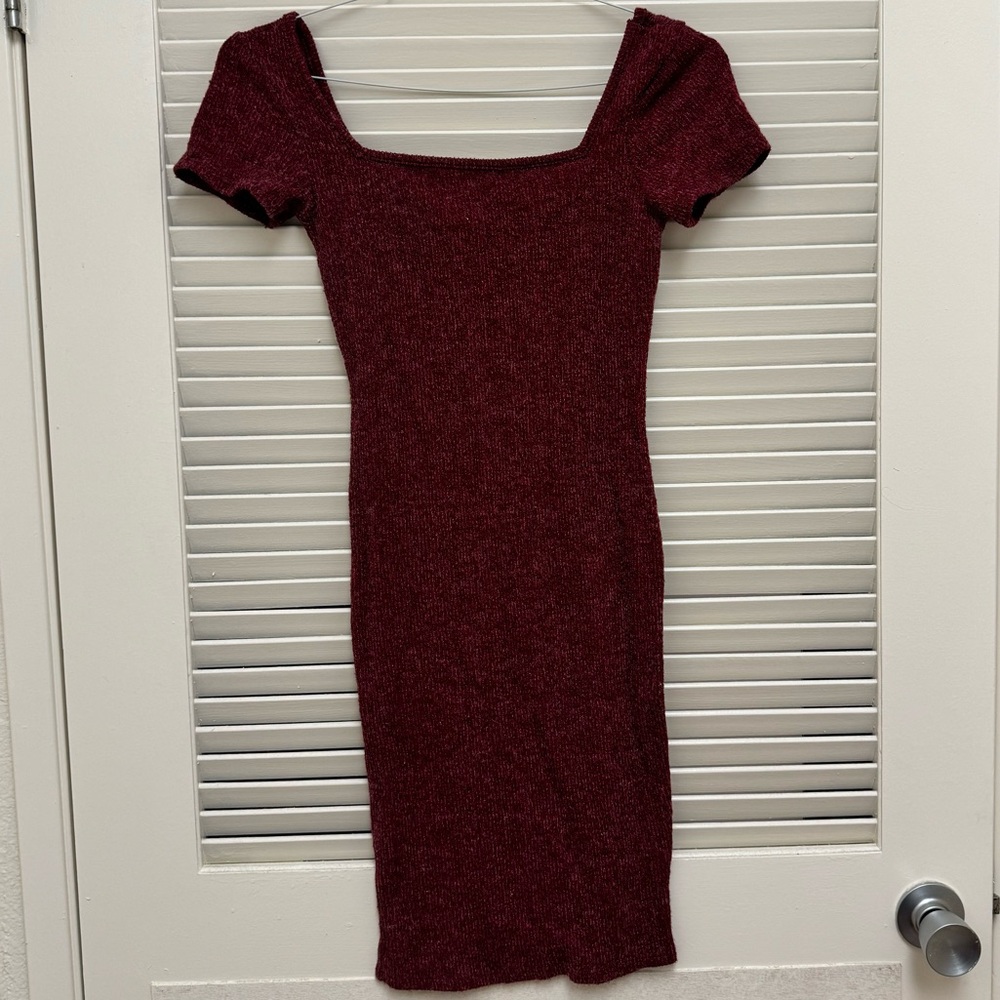 Elegant Burgundy Dress